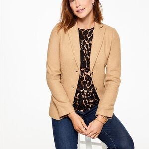 Talbots Camel Tan Wool Shetland Blazer